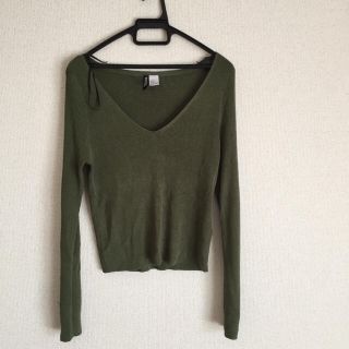 エイチアンドエム(H&M)のH&M  レディース モスグリーンニット(ニット/セーター)