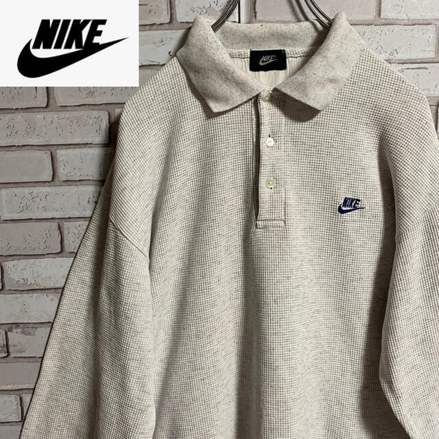 NIKE(ナイキ)の90s 古着 ナイキ L 刺繍ロゴ ワッフル地 ビッグシルエット ゆるだぼ メンズのトップス(Tシャツ/カットソー(七分/長袖))の商品写真