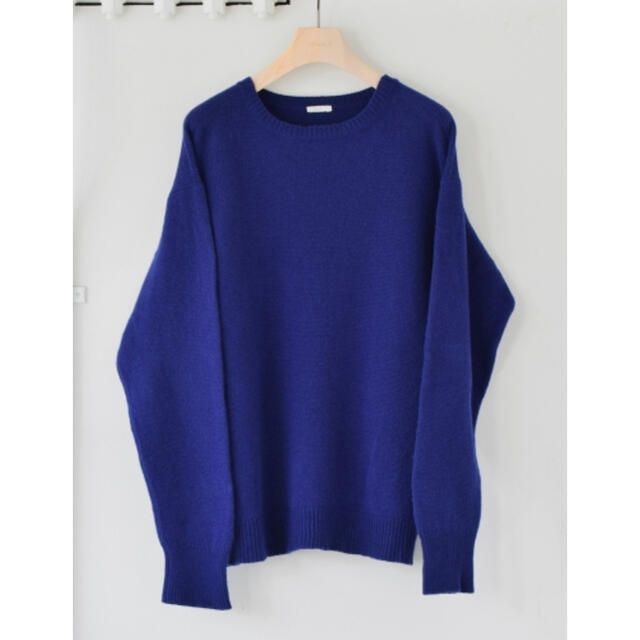 COMOLI 21AW ラムズウールガンジーネックニット Blue