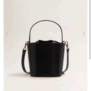 マンゴ(MANGO)のMango  Leather bucket bag  本革バケットバッグ(ハンドバッグ)