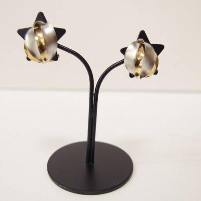 K18/Pt900 コンビ イヤリング-