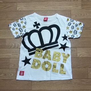 ベビードール(BABYDOLL)の※※※ babydoll ※ 白 ゴールド Tシャツ※※ 140(Tシャツ/カットソー)