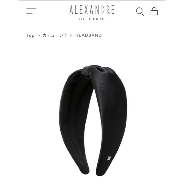 カラー Alexandre カチューシャ ヘッドバンド ブラック サテン リボン ...