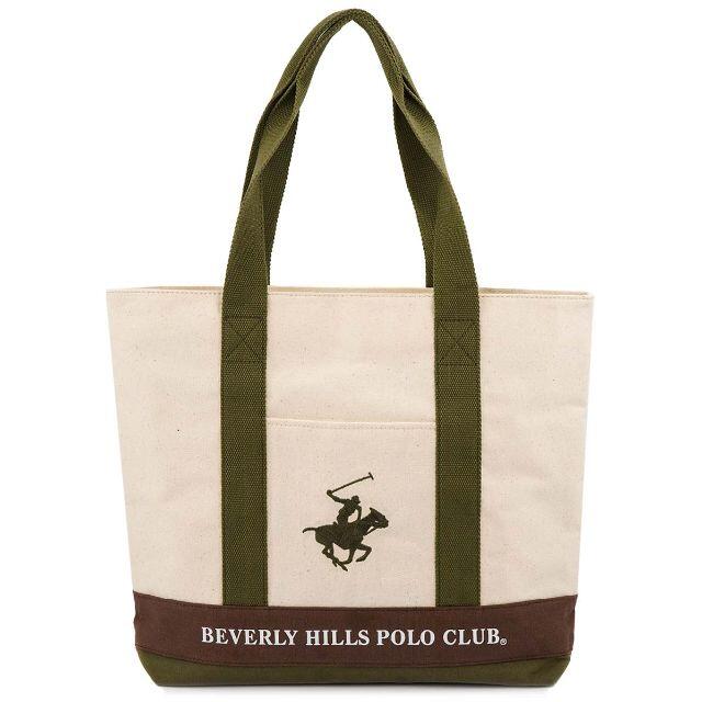 BEVERLY HILLS POLO CLUB（BHPC）(ビバリーヒルズポロクラブ)のビバリーヒルズポロクラブ トートバッグ アイボリー×カーキ×カーキ レディースのバッグ(トートバッグ)の商品写真