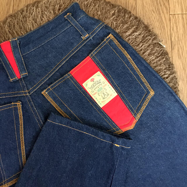 新品 80'sBonjour Paris ハイウエスト テーパードデニムパンツ