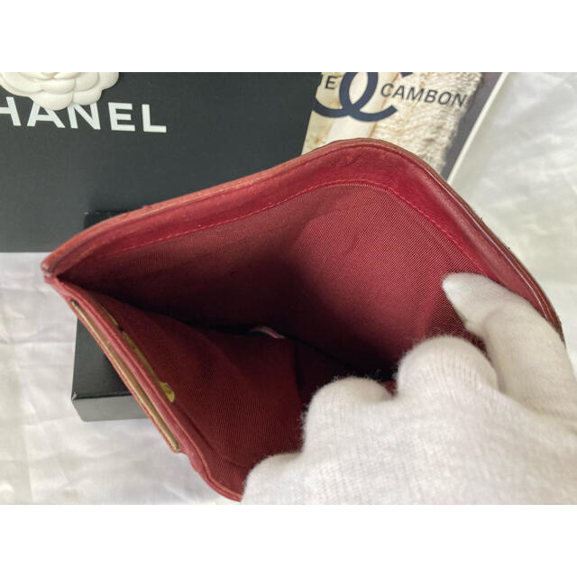 CHANEL(シャネル)のCHANEL シャネル マトラッセ キャビアスキン 三つ折り長財布 ボルドー レディースのファッション小物(財布)の商品写真
