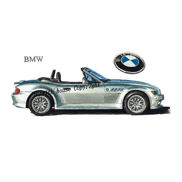 GC-1887 BMW Z3 限定版画サイン額装作家平右ヱ門