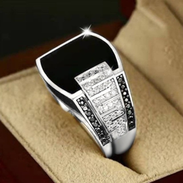 【SALE】リング　メンズ　指輪　シルバー　ジルコニア　20号 メンズのアクセサリー(リング(指輪))の商品写真