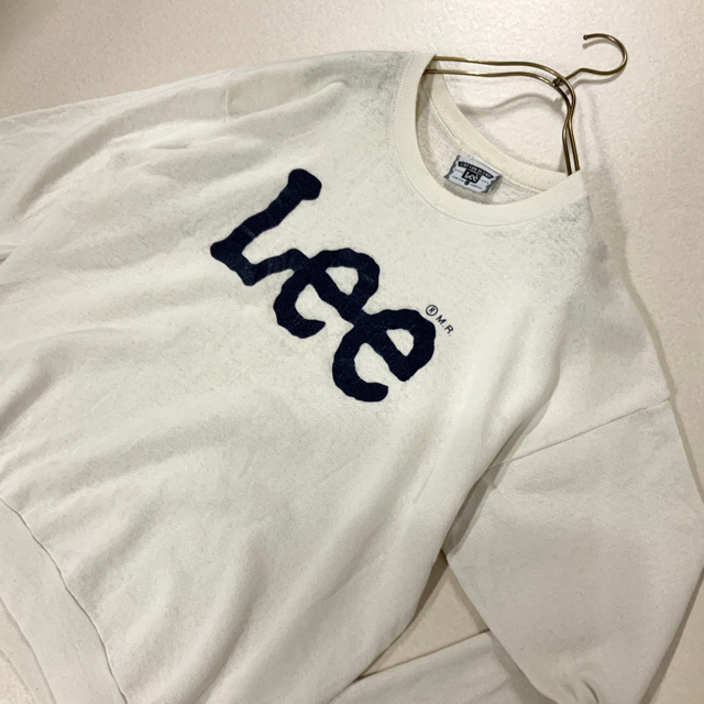 90’s USA製 LEE ビッグロゴ スウェットシャツ オフホワイト