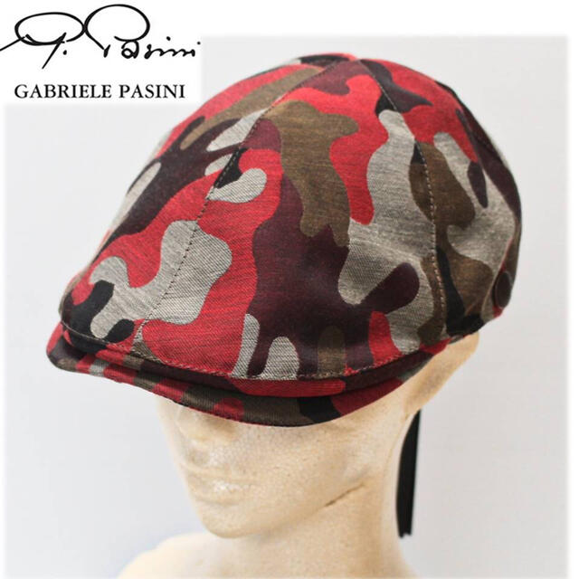 《ガブリエレ パジーニ》新品 イタリア製 迷彩 ハンチング帽 59(L)