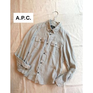 アーペーセー(A.P.C)のA.P.C☆柔らかコットン ストライプシャツ36 長袖 ダブルポケット ブラウス(シャツ/ブラウス(長袖/七分))