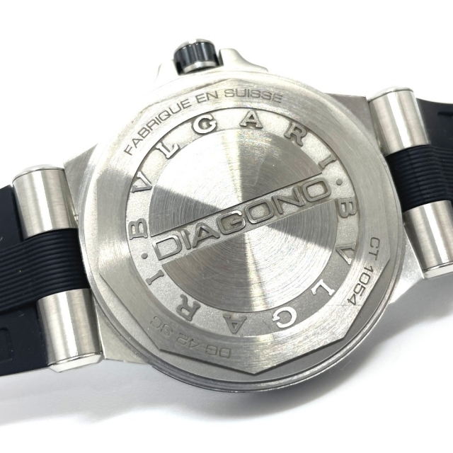 ブルガリ BVLGARI ディアゴノ DG42BSCVD デイト 自動巻き 腕時計 SS シルバー