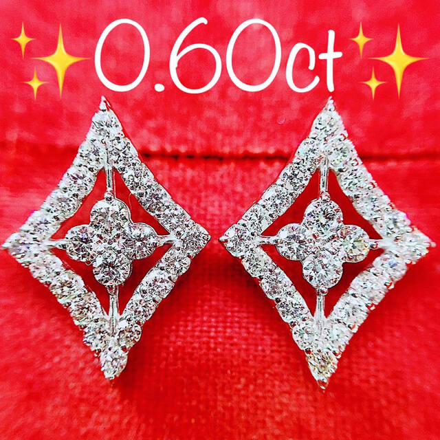 ※即決価格★1.00ct★✨ダイヤモンドプラチナフープピアスイヤリング