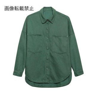 ザラ(ZARA)の🎃10月新作👻6281◆green グリーン デニムシャツジャケット(Gジャン/デニムジャケット)