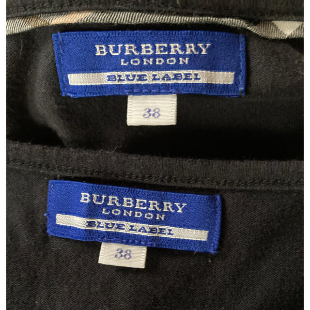 BURBERRY BLUE LABEL(バーバリーブルーレーベル)のご専用バーバリーブルーレーベル 5分袖 セットアップ 38 黒 レディースのトップス(カーディガン)の商品写真