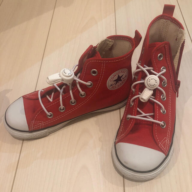 CONVERSE(コンバース)の【19.0】美品　コンバース　赤　ハイカット キッズ/ベビー/マタニティのキッズ靴/シューズ(15cm~)(スニーカー)の商品写真