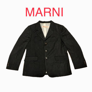 マルニ(Marni)のマルニ MARNI テーラードジャケット シングル ストライプ　チャコールグレー(テーラードジャケット)