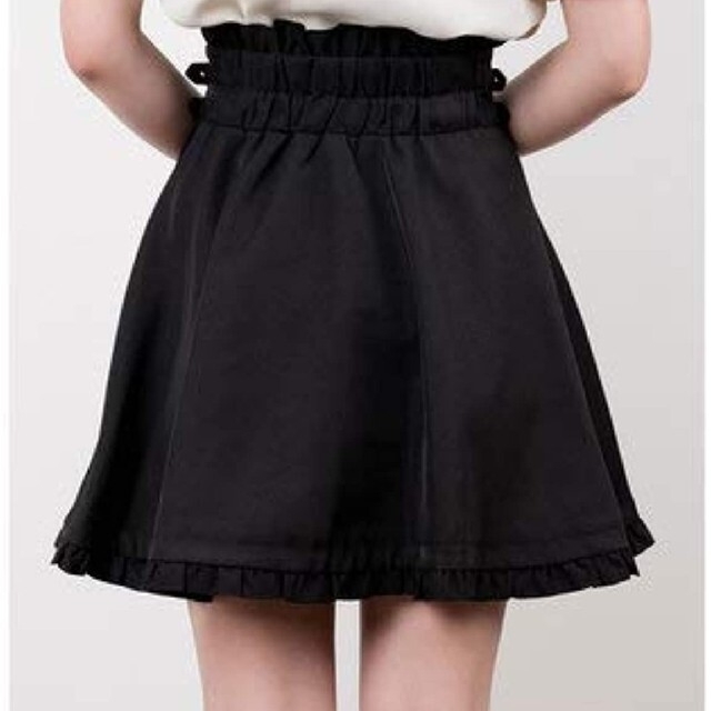 ROJITA(ロジータ)のROJITA ベルト ハイウエスト フリル フレア スカート 膝上 ブラック レディースのスカート(ミニスカート)の商品写真