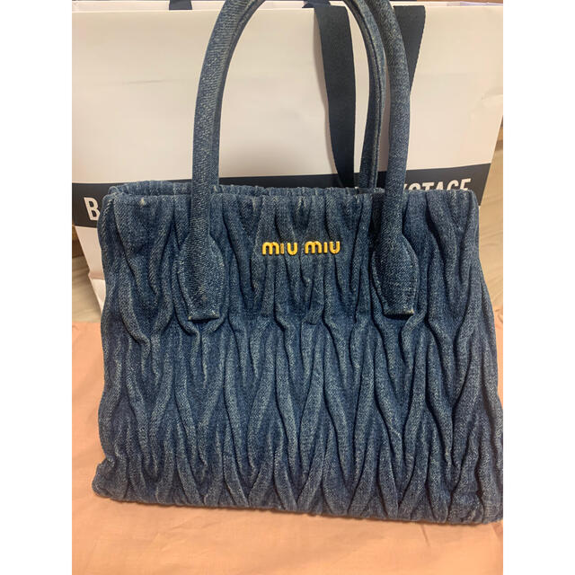 miumiu デニムマトラッセバッグレディース