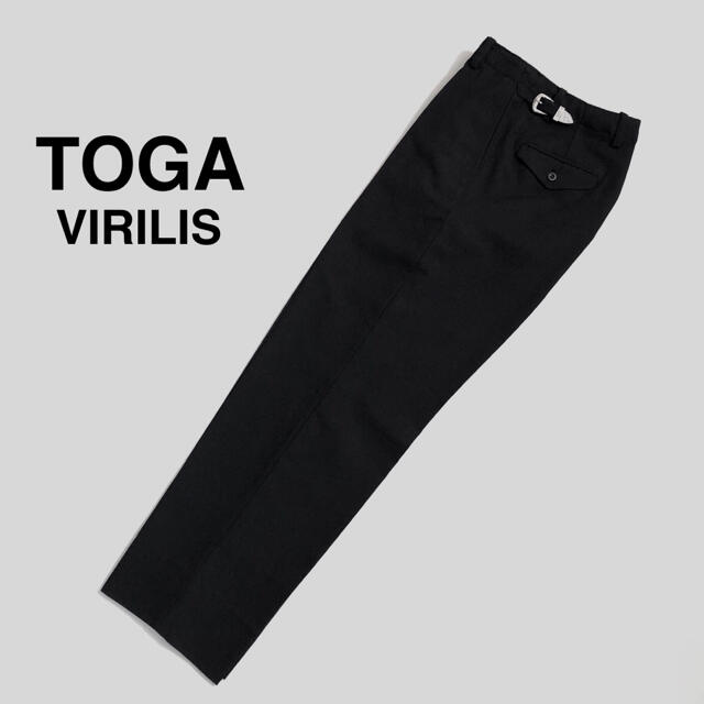 新品 TOGA VIRILIS ウールツイル ワイド スラックス 46 ブラック