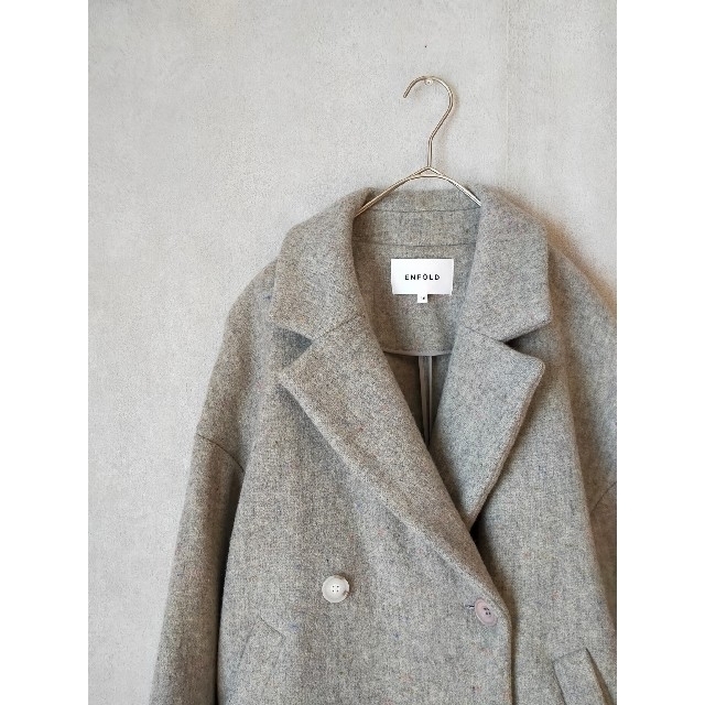 ENFOLD(エンフォルド)のENFOLD  トップネップ立体袖コート  定価72,600円 レディースのジャケット/アウター(ピーコート)の商品写真