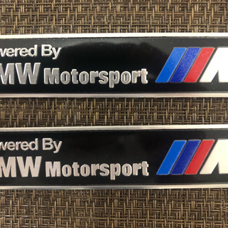 ビーエムダブリュー(BMW)の2枚セット　BMW Mスポーツ　アルミステッカー　アルミエンブレム　ブラック　黒(その他)