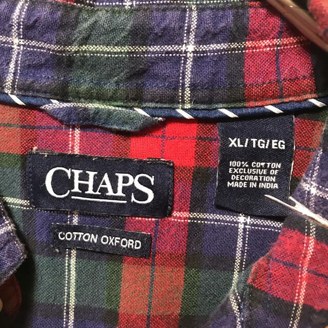 POLO RALPH LAUREN(ポロラルフローレン)のUS古着　CHAPS  チャップス　チェックシャツ　長袖シャツ　XL メンズのトップス(シャツ)の商品写真