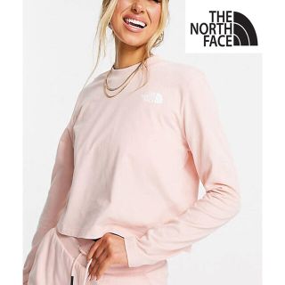 ザノースフェイス(THE NORTH FACE)のノースフェイス　レディース　ピンク　ロンT 　長袖　ロゴ　ショート又　ＳM(Tシャツ(長袖/七分))