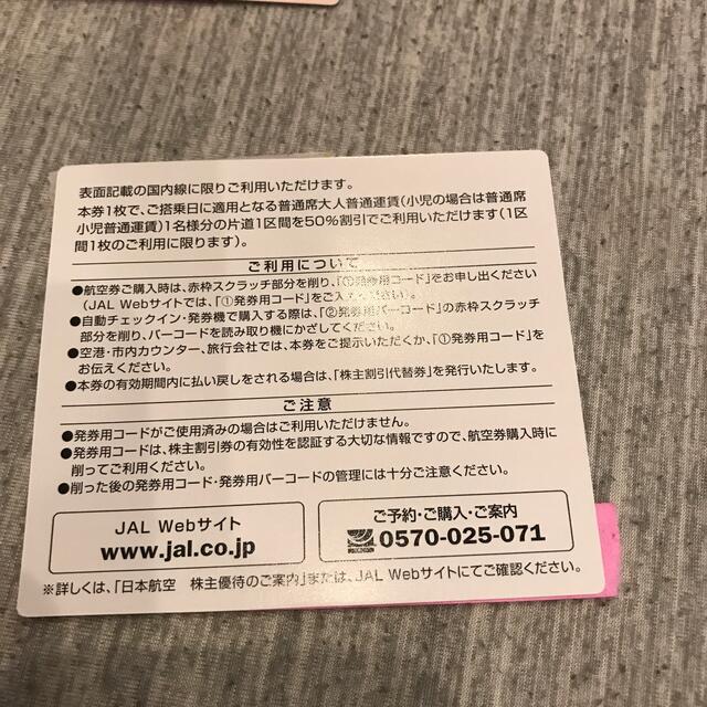 日本航空株主割引券　2枚セット