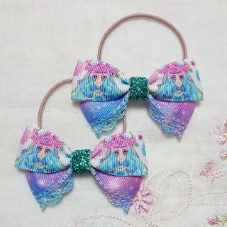 専用◎ハンドメイド ヘアゴム リボン キュアラメール◎トロピカルージュプリキュア(ファッション雑貨)