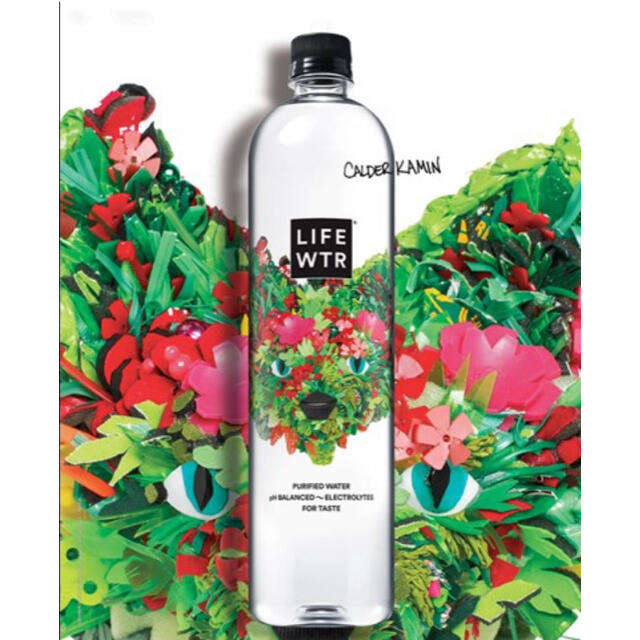 ラベルAとB LIFE WTR 1000ml ボトルとアクアクリップ