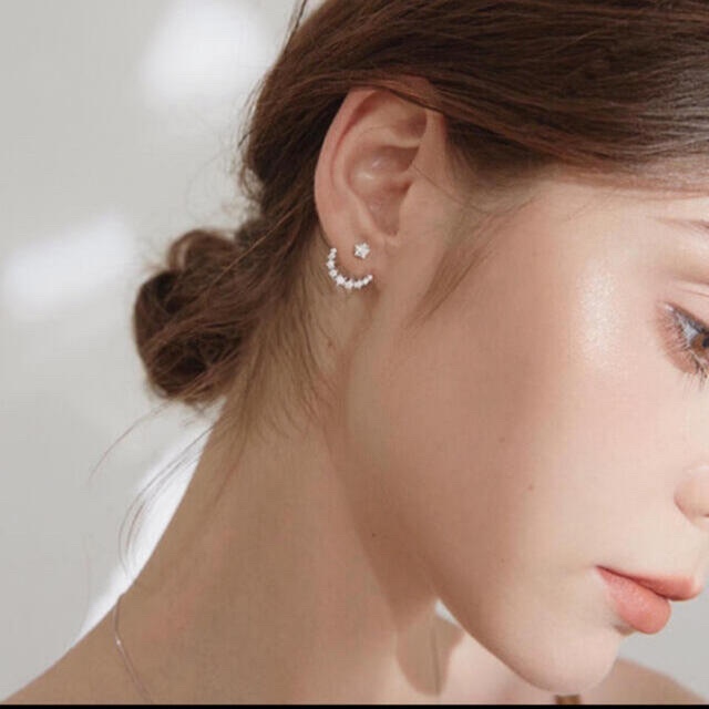 AHKAH(アーカー)の2way moonstar jacket pierce ⚪︎s925post レディースのアクセサリー(ピアス)の商品写真