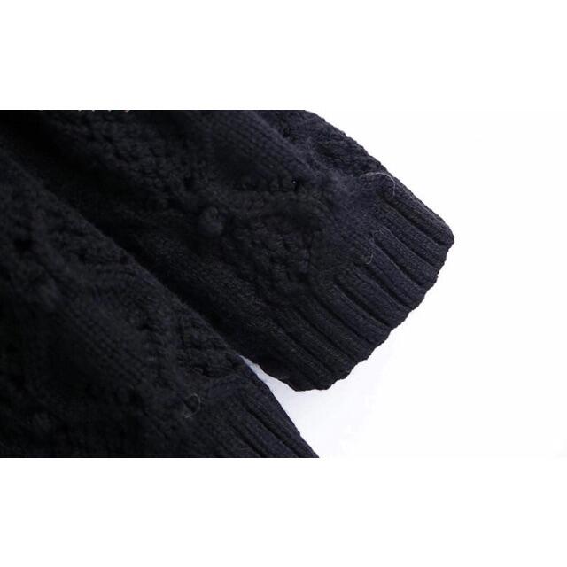 ZARA(ザラ)の🎃10月新作👻6292◆black ブラック 鍵編み ニット セーター レディースのトップス(ニット/セーター)の商品写真