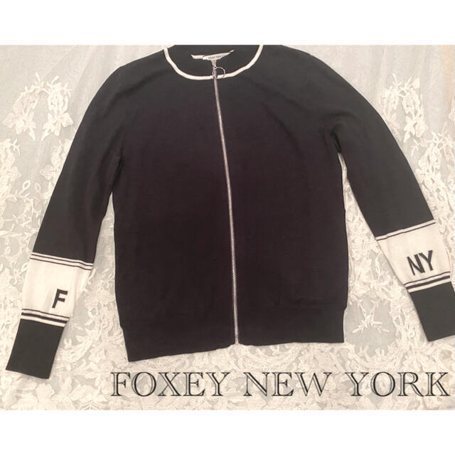 FOXEY NEW YORK フォクシー スポーツ ジップアップカーディガン45cm袖丈