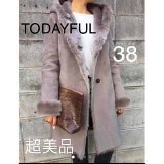 トゥデイフル(TODAYFUL)のほぼ未使用♡TODAYFUL♡ムートンコート♡38♡グレージュ(ムートンコート)