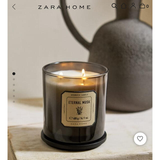 ZARA HOME(ザラホーム)のzara home 『eternal musk』キャンドル 200g コスメ/美容のリラクゼーション(キャンドル)の商品写真