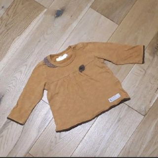 キムラタン(キムラタン)のキムラタン 長袖 Tシャツ カットソー 80サイズ 茶色 レース(シャツ/カットソー)