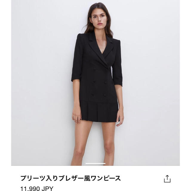 ZARA(ザラ)のzara ブレザー風プリーツワンピース レディースのジャケット/アウター(テーラードジャケット)の商品写真