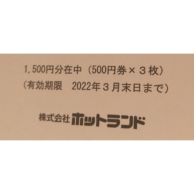 ホットランド 銀だこ 優待券 1500円分 チケットの優待券/割引券(フード/ドリンク券)の商品写真