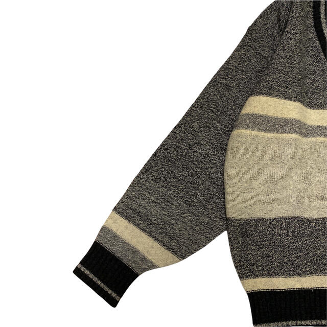 柄ニット　総柄　刺繍　ゴルフ　セーター　vintage デザイン　幾何学柄