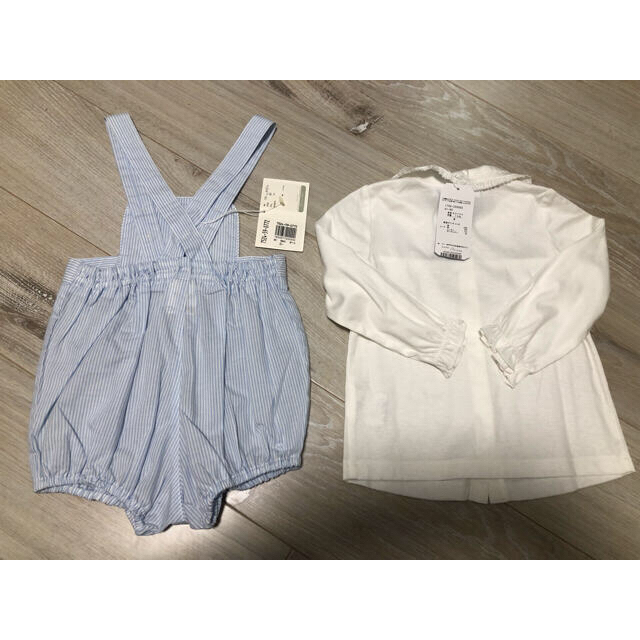 新品未使用　babyDior サロペット　＆　タルティーヌエショコラ　ブラウス キッズ/ベビー/マタニティのキッズ服女の子用(90cm~)(その他)の商品写真