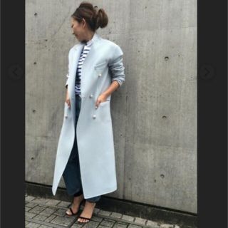 マディソンブルー 16AW DEEP V スリーブレス ロングコート グレー