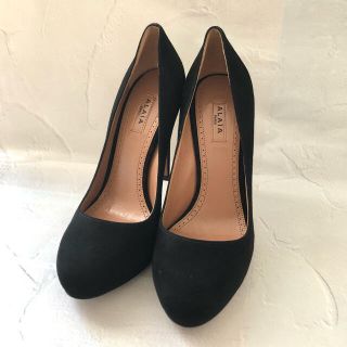 アズディンアライア(Azzedine Alaïa)のALAIA  スエードパンプス 黒　35 1/2 アライア(ハイヒール/パンプス)