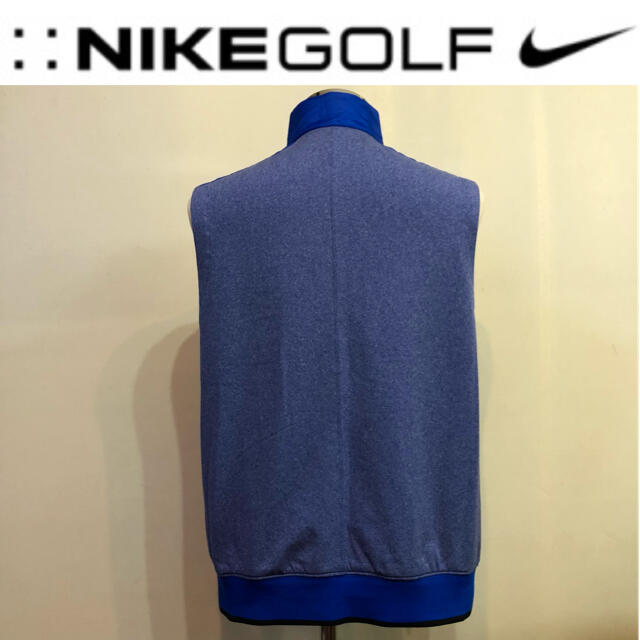 NIKE(ナイキ)のNIKE ナイキ ゴルフ  ジップ ナイロン ベスト  ブルー  Lサイズ スポーツ/アウトドアのゴルフ(ウエア)の商品写真