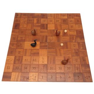 エルメス(Hermes)の新品同様 エルメス 蛇と梯子 JEU DE L’OIE SNAKES AND LADDERS ウッド ブラウン ボードゲーム 茶 0049 【中古】 HERMES(その他)