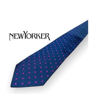 ニューヨーカー(NEWYORKER)の定価18,000円⭐︎未使用品⭐︎ニューヨーカードット柄黒ネクタイ　ITALY製(ネクタイ)