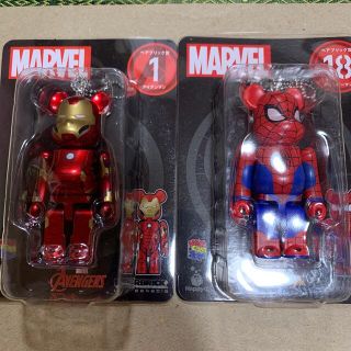 メディコムトイ(MEDICOM TOY)のハッピーくじ マーベル ベアブリック アイアンマン　スパイダーマン(アメコミ)