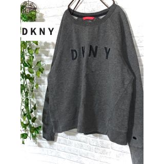 ダナキャランニューヨーク(DKNY)のダナキャランスポーツ　スウェット　トレーナー　ラグラン袖　刺繍ロゴ　無地　L(トレーナー/スウェット)