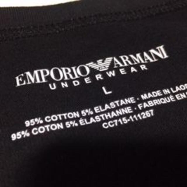 Emporio Armani(エンポリオアルマーニ)の最終価格！サイズL！エンポリオアルマーニ　ブラック/黒　Tシャツ　カットソー メンズのトップス(Tシャツ/カットソー(半袖/袖なし))の商品写真