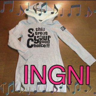 イング(INGNI)のINGNI♡ロゴ入りトレーナーワンピ(ミニワンピース)